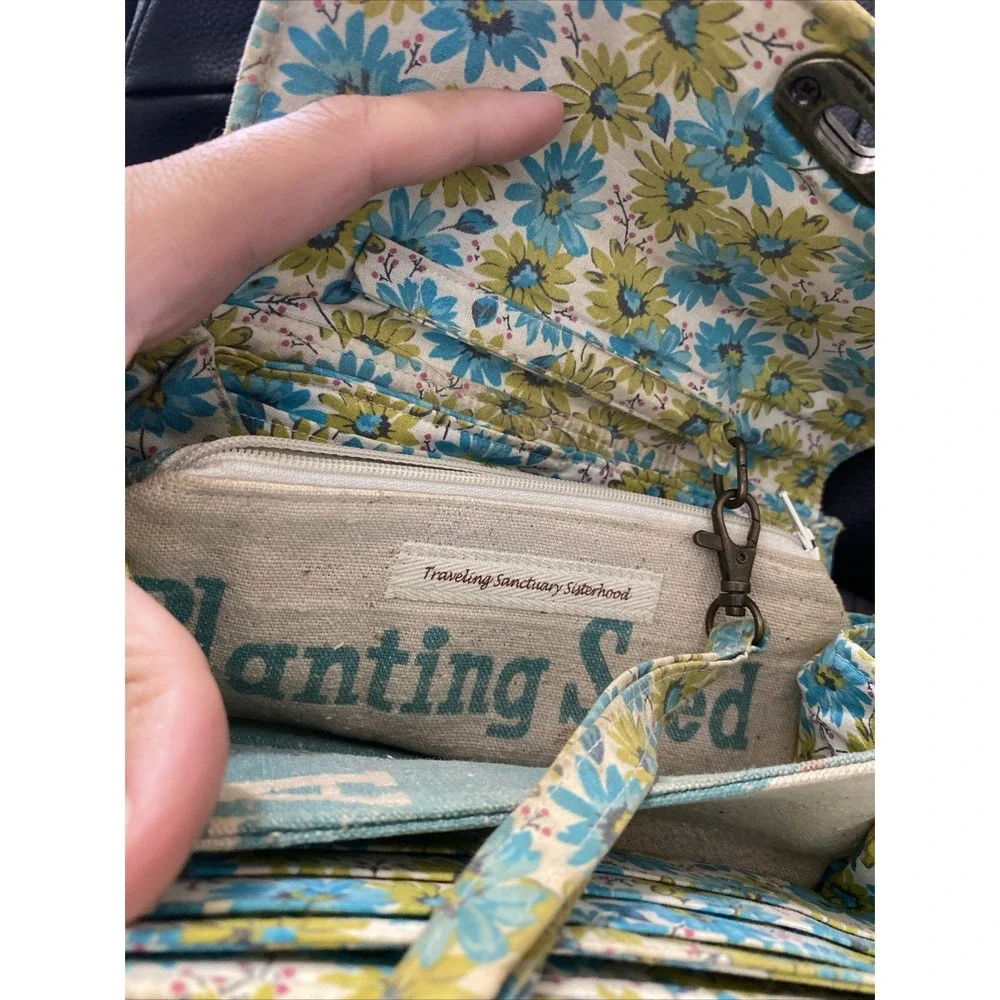 Traveling Sanctuary Sisterhood Repurposed Recycled Purse Bag Wallet Seeds Plants